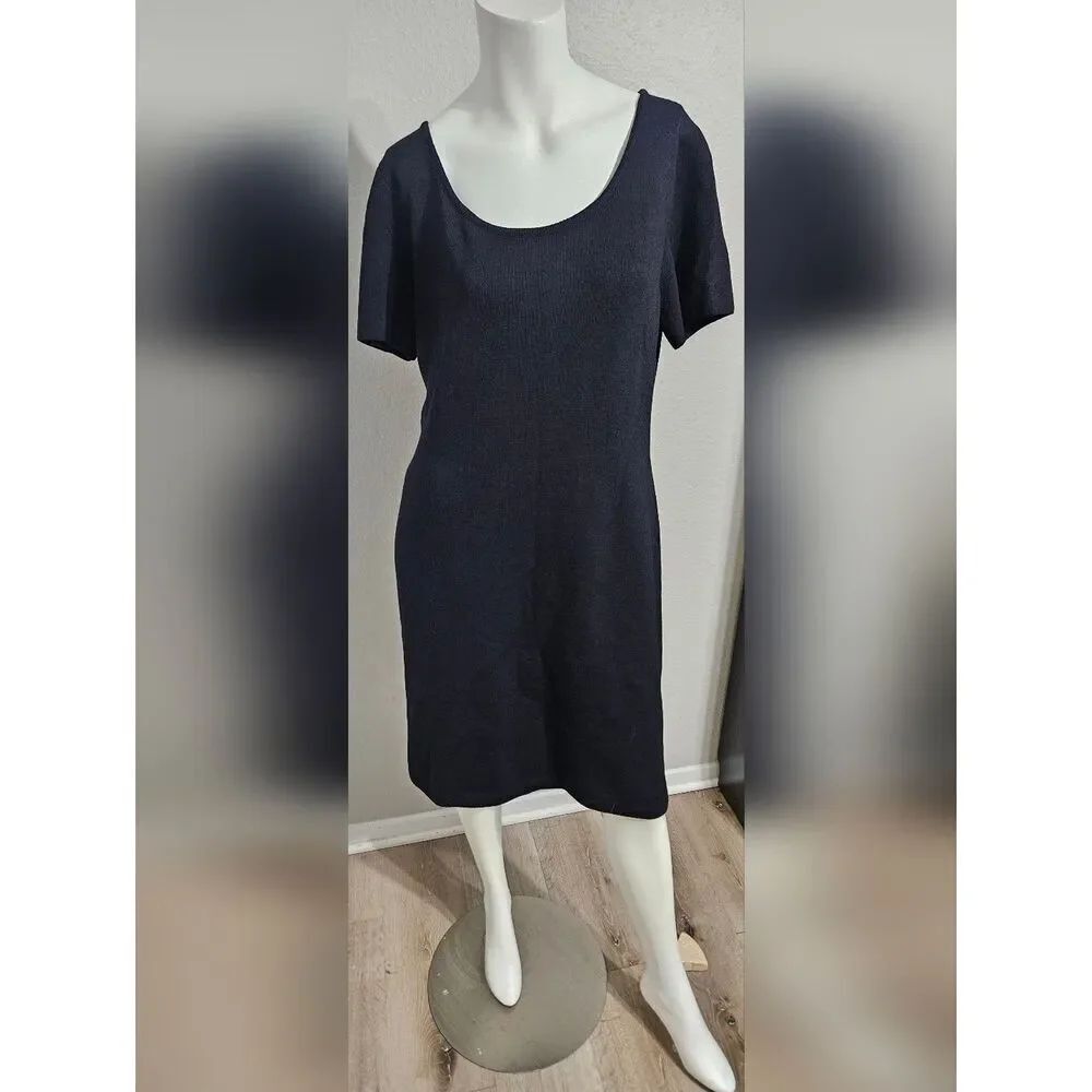St. John Collection Knit Short Sleeve Sheath Dress sz 14